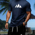 New Summer Fitness Sportswear for Men, Short-Sleeved T-Shirt and Shorts Two-Piece Set, Casual Wear.