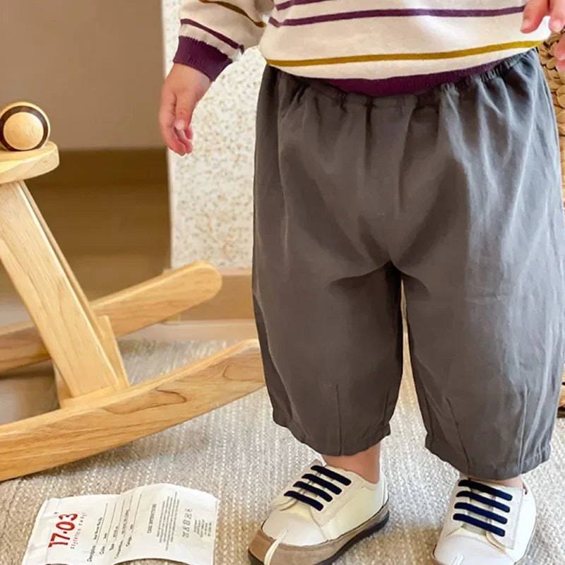 New Children Pants Spring Autumn Casual Sports Trousers Boys Girls Korean Solid Color Fashion Versatile Kids Baby Clothing Pants