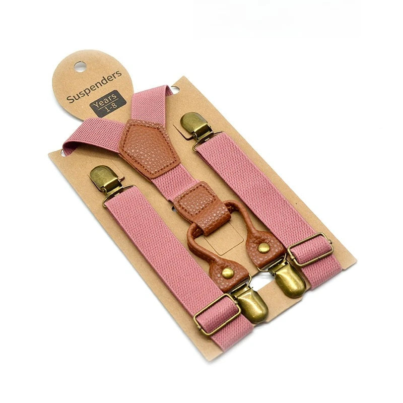Kids Adjustable Elastic Suspenders Braces for Boys Girls Children Wedding Party Fashion Accessories Black