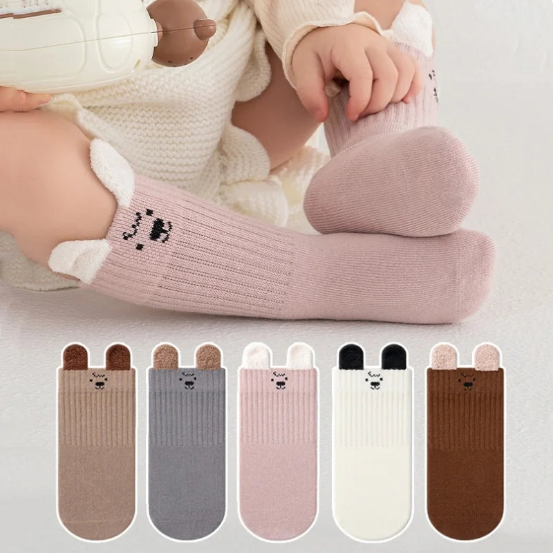 Kids Socks For Girls Boys Autumn Winter Children's Cotton Soft Cute Baby Toddler Girl Boy Sock Casual Cartoon Plush Ear Socks