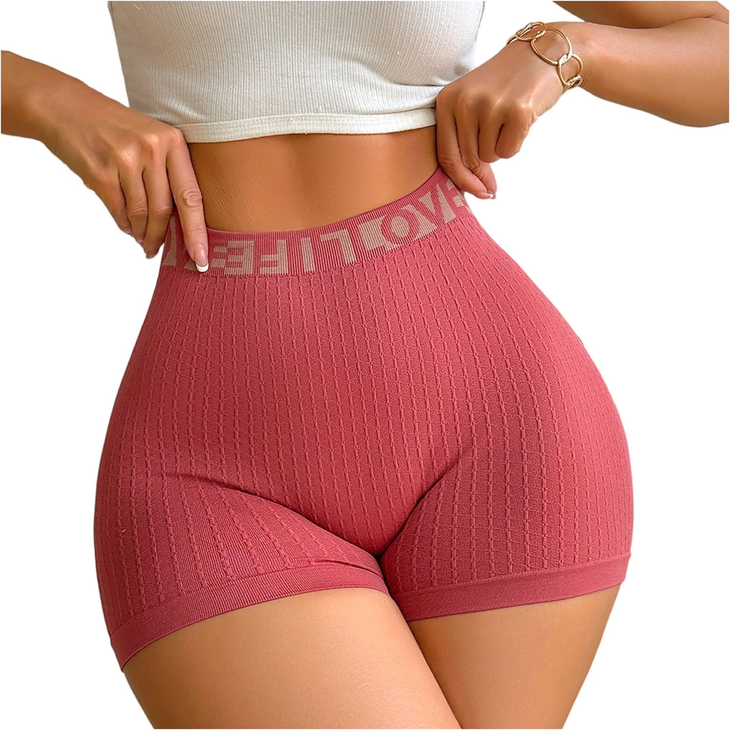 Women's Thin High Waisted Sports Yoga Shorts Solid Fashionable Casual Comofortable Underwear Homewear Fitness Boxer Shorts