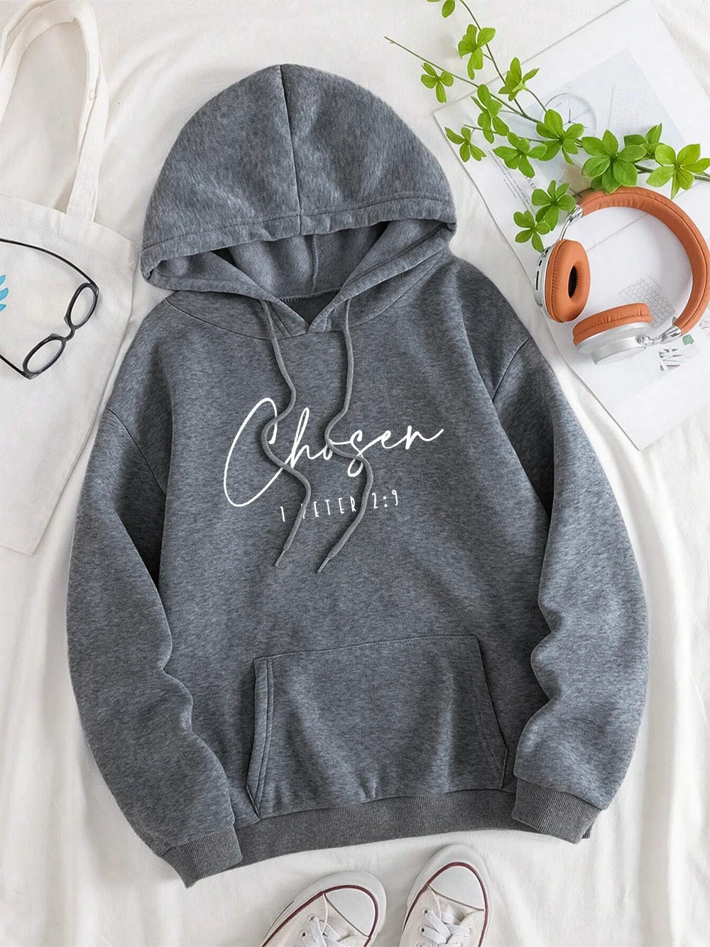 Chosen I Peter Letter Graphic Print Hoody Men Women New Fashion Hoodie Fleece Hip Hop Clothing Harajuku Fashion Hoodies Couple