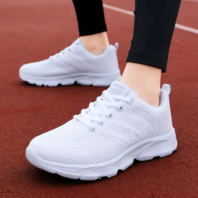 New Sneakers Women Casual Shoes Fashion Breathable Walking Mesh Flat Shoes Women 2024 Tenis Feminino White Ladies Sports Shoes