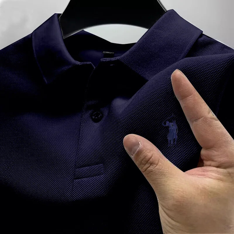 High end brand short sleeve men's polo shirt pony  summer lightweight breathable T-shirt new fashion Paul top men shirts