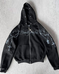 Hip hop style fashionable hoodie jacket with detachable brim and design sense, zipper style hoodie jacket, fashionable new style