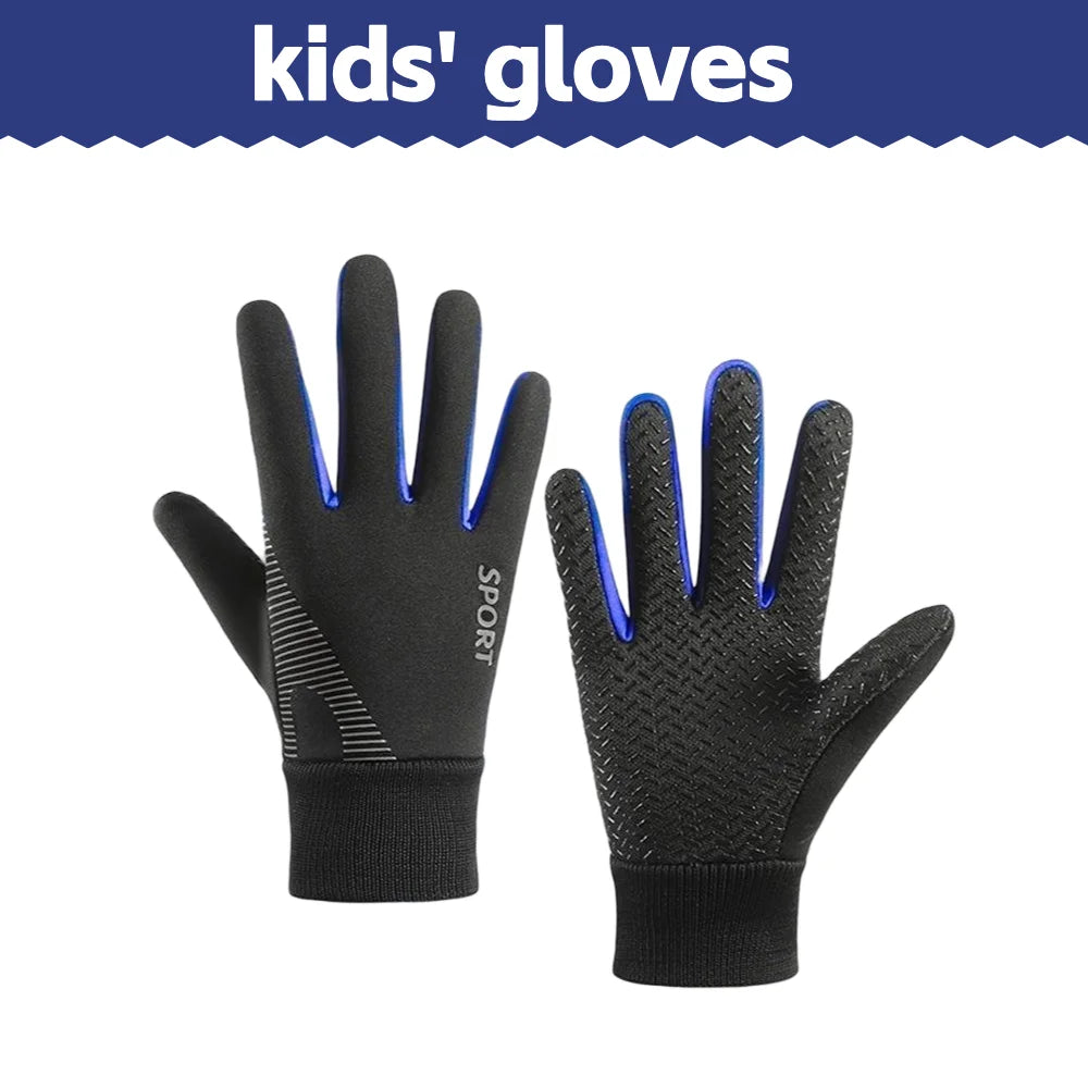 Children's winter gloves, suitable for boys and girls aged 5 to 12. Winter sports gloves - plush lining, cycling, skiing