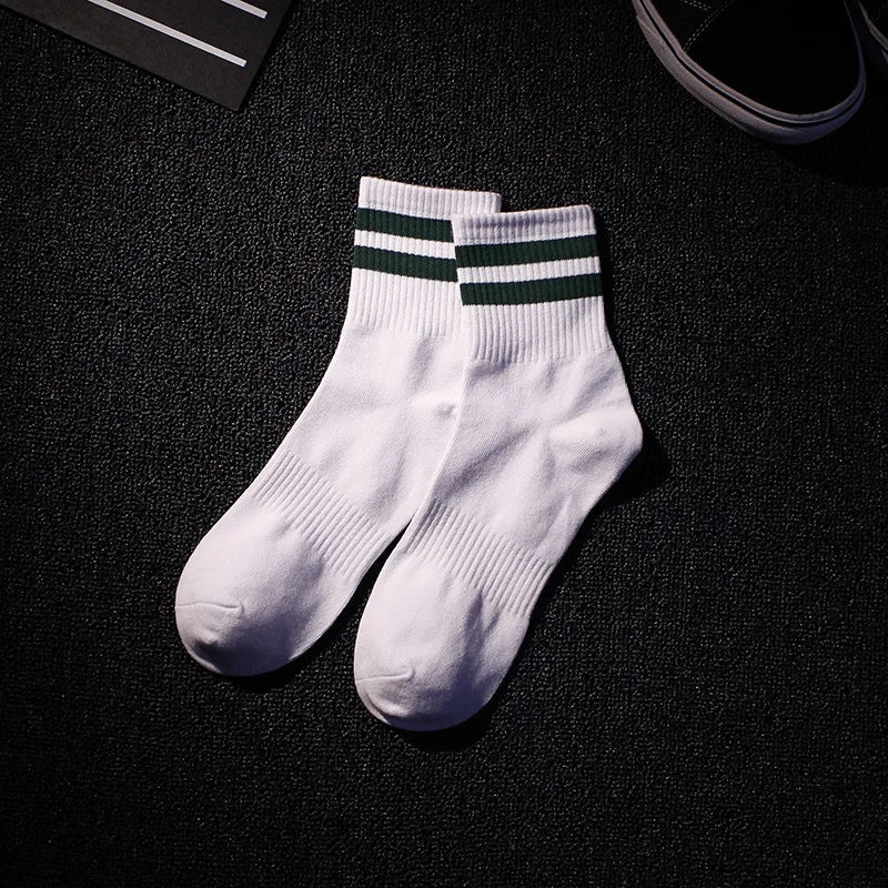 Mens Socks Fashion Hip Hop Cotton Rainbow Stripes Classic Warm Casual Tide Harajuku Funny Pop Korean Socks skarpetki meskie Sox