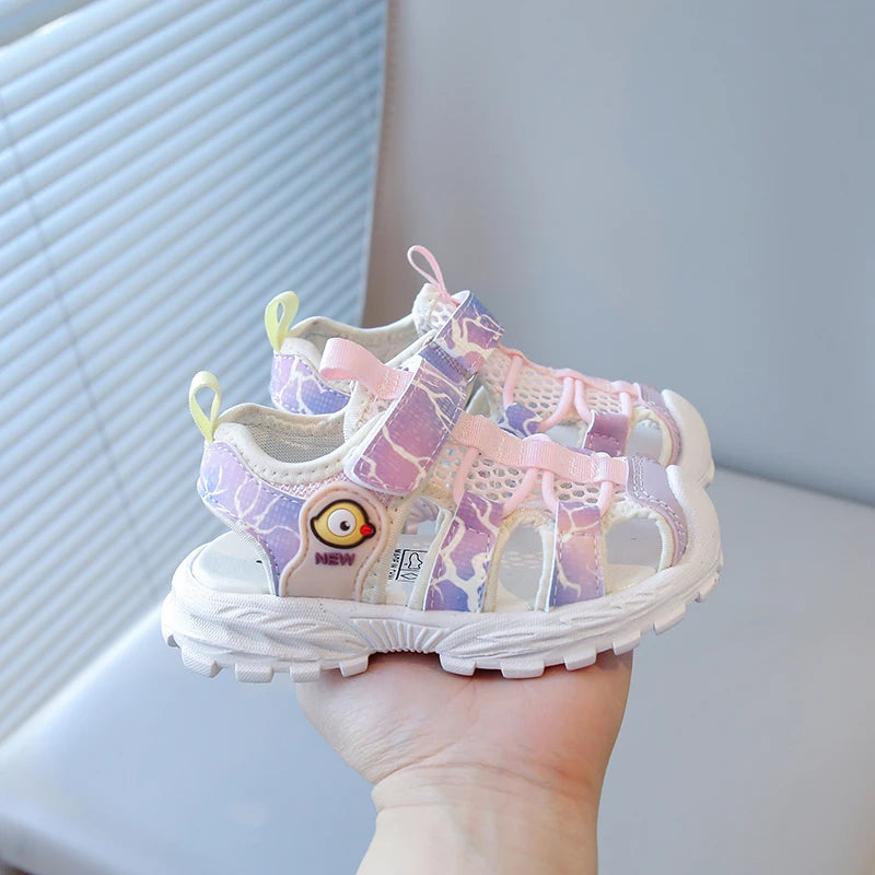 Children's Sports Sandals 1-6 Years Old Blue Breathable Hollow Boys Girls Casual Shoes Summer Pink Soft Non-slip Kids Sandals