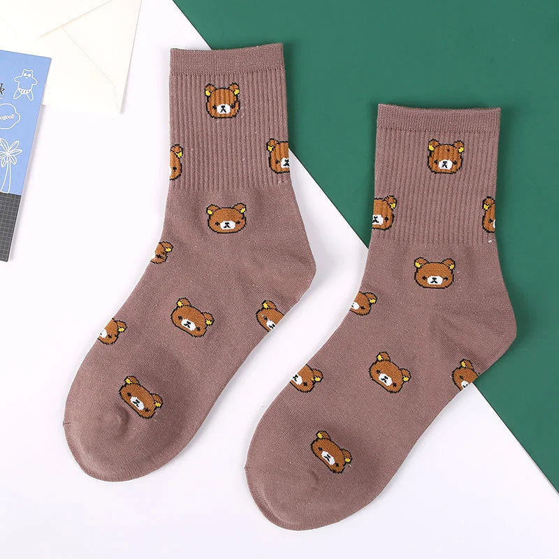 Cute Cow Print Socks for Women White Black Funny Cartoon Animals Sock Girls on Sale Fashion Casual Streetwear Skateboard
