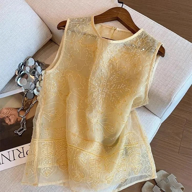 Thin Vest for Women Clothing Ethnic Style Print Vintage Clothes Streetwear Coats Women Jackets Chinese style Casual Summer