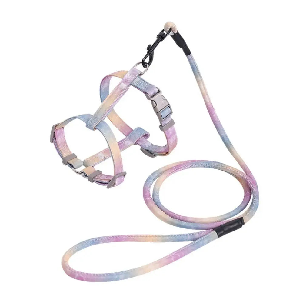 Pet Supplies Adjustable Cat Harness and Leash Set Gradient Escape Proof Pet Harness Soft Lightweight Kitten Strap Collar Travel