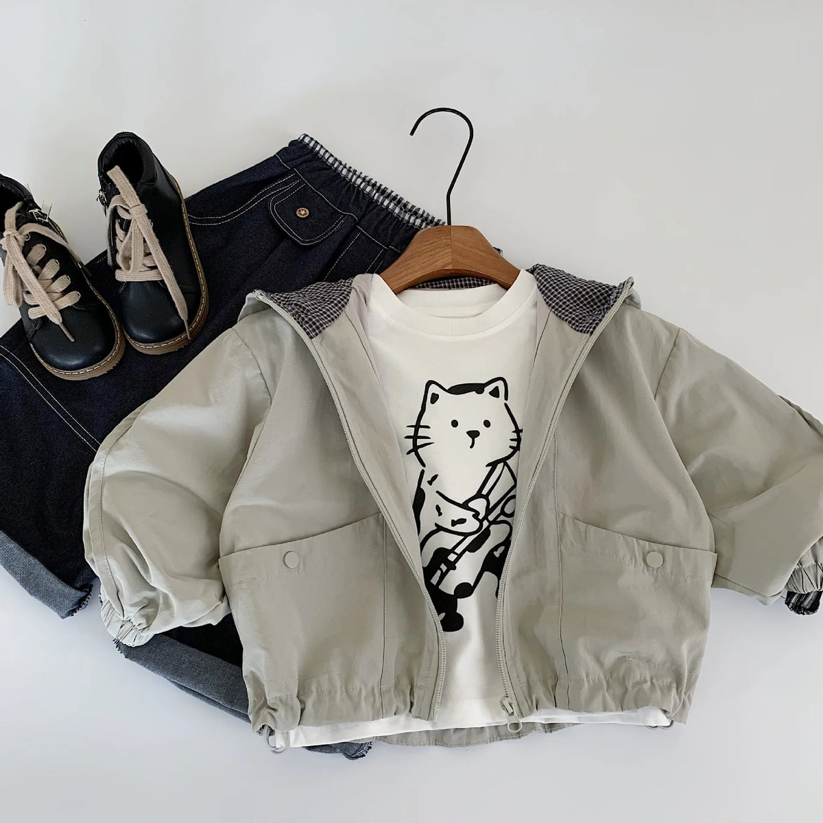 Children Clothes Kids Casual Coat 2025 Autumn New Fashionable Korean Style Boys Solid Color Hooded Jacket Stylish Coat