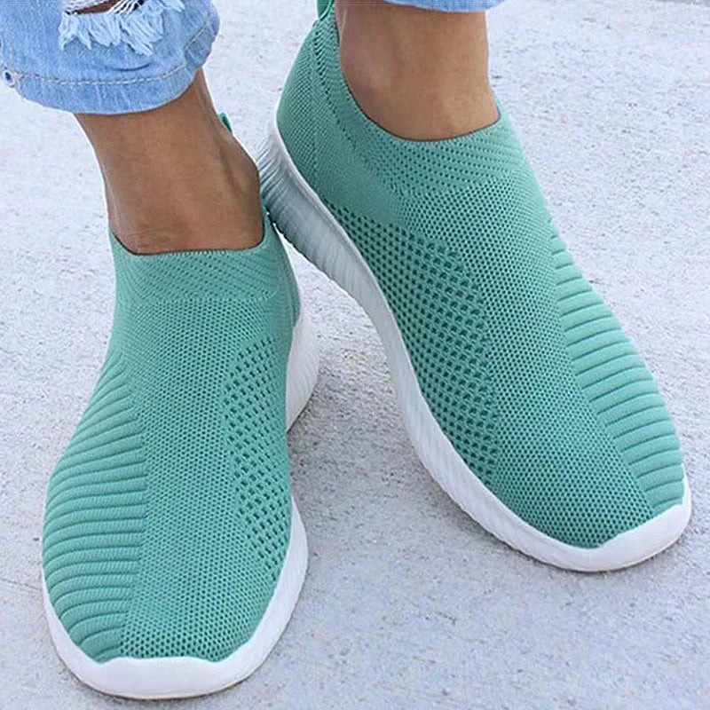 Women's Sports Shoes White Sneaker Shoes For Woman Slip on Breather Sneakers Women Casual Shoes Flats Casual Sneaker Lightweight