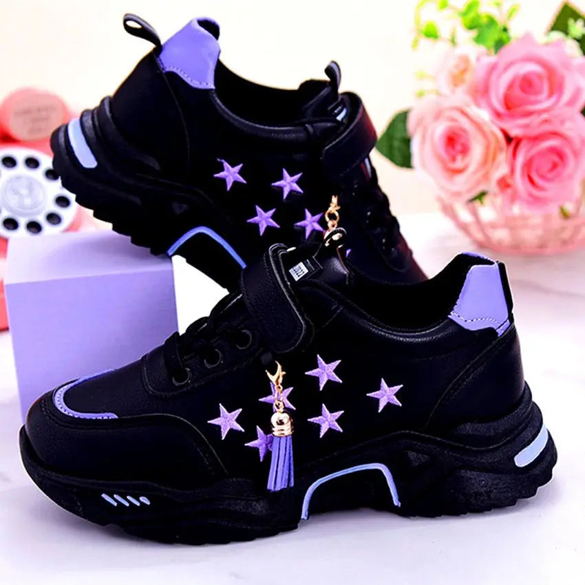 5-18y Children Sneakers Girls Casual Shoes Spring Autumn Kids Breathable Soft Soled Anti-slip Cartoon Princess Walking Footwear