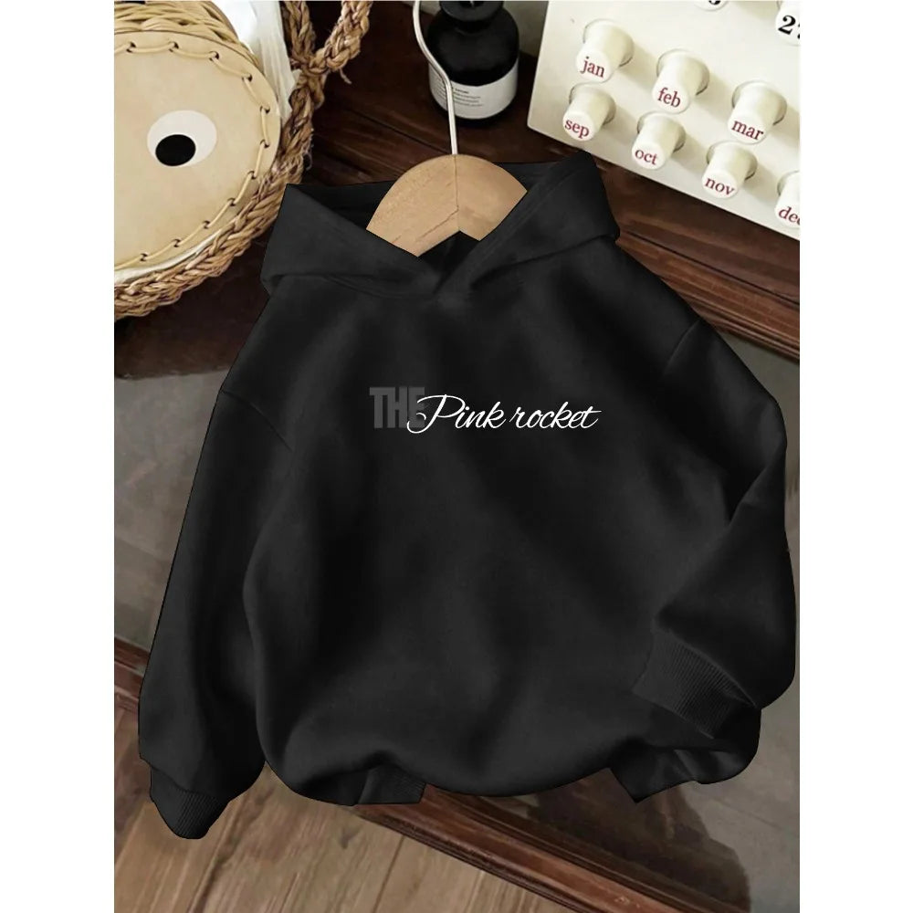 Kids Hoodie Pink Sports Car Print Long Sleeve Pullover Sweatshirt Boys Girls Casual Streetwear Children Hooded Tops