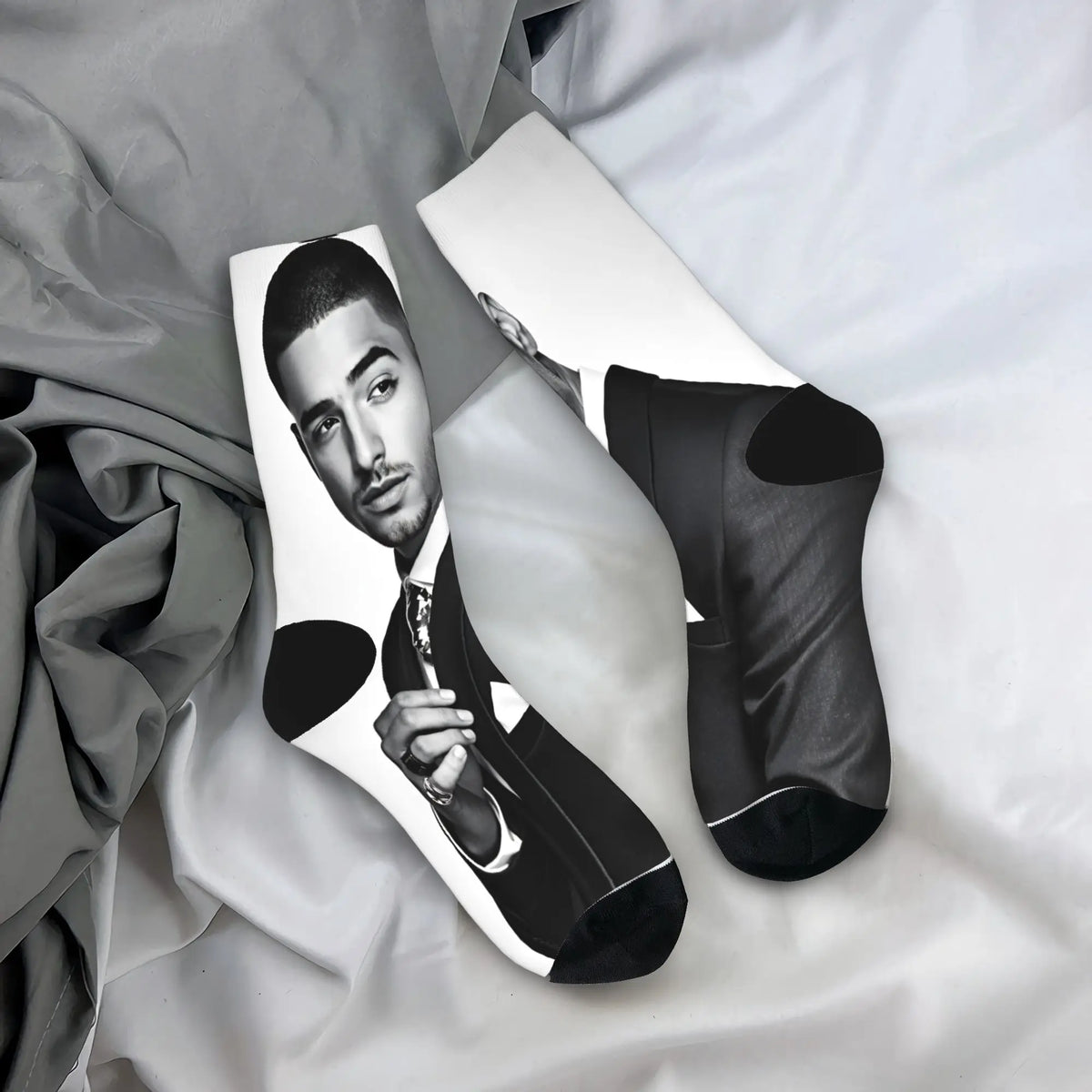 Women Men Socks Maluma Rapper  Stockings Autumn Trendy High Quality Socks Printed Climbing Non-Slip Socks