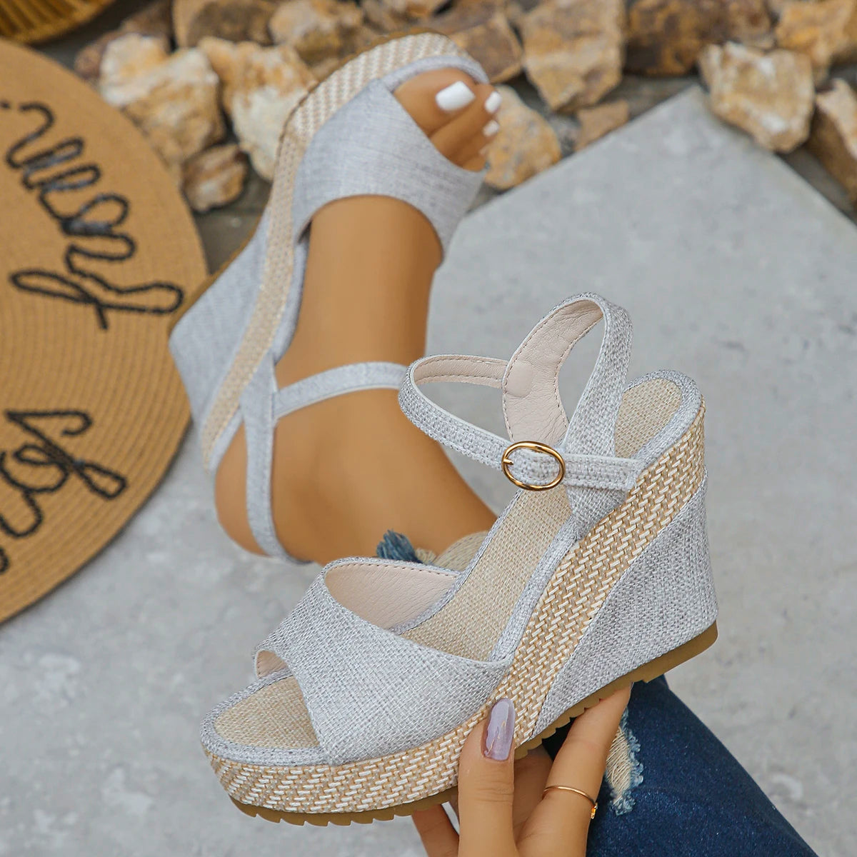 Women Sandals 2025 New Fashion Wedges Shoes Women Summer Platform High Heel Female Buckle Sandals Sexy Bohemia Style Women Shoes