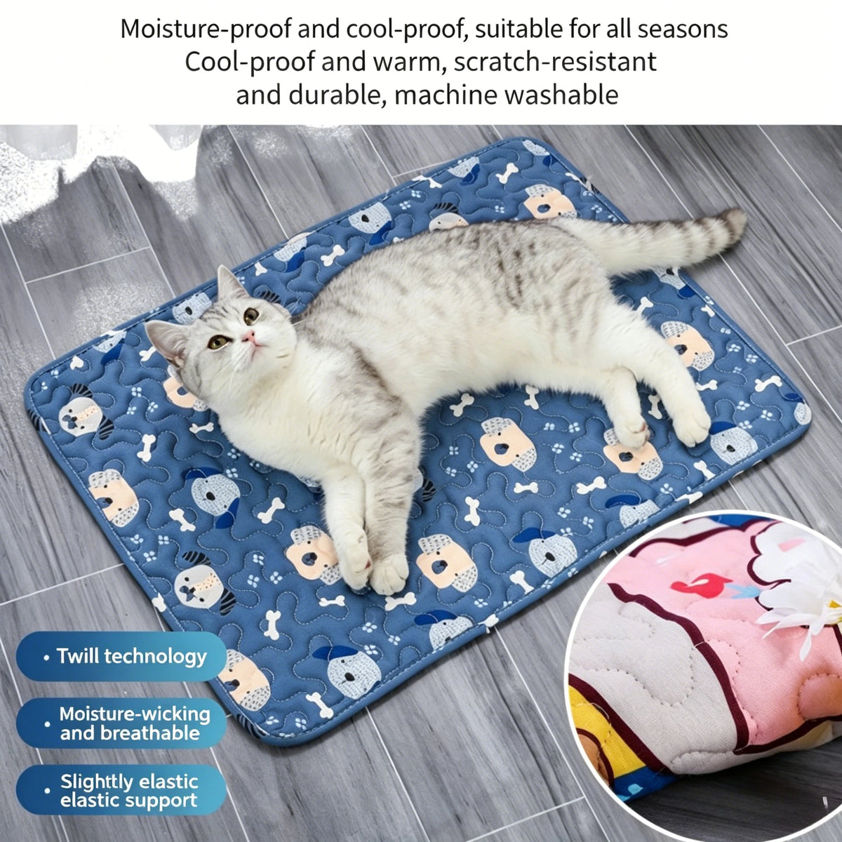 Soft Comfort All Season Pet Sleeping Mat Indoor Rest Cushion Bed for Dog Cat Puppy Kitten Small Daily Use