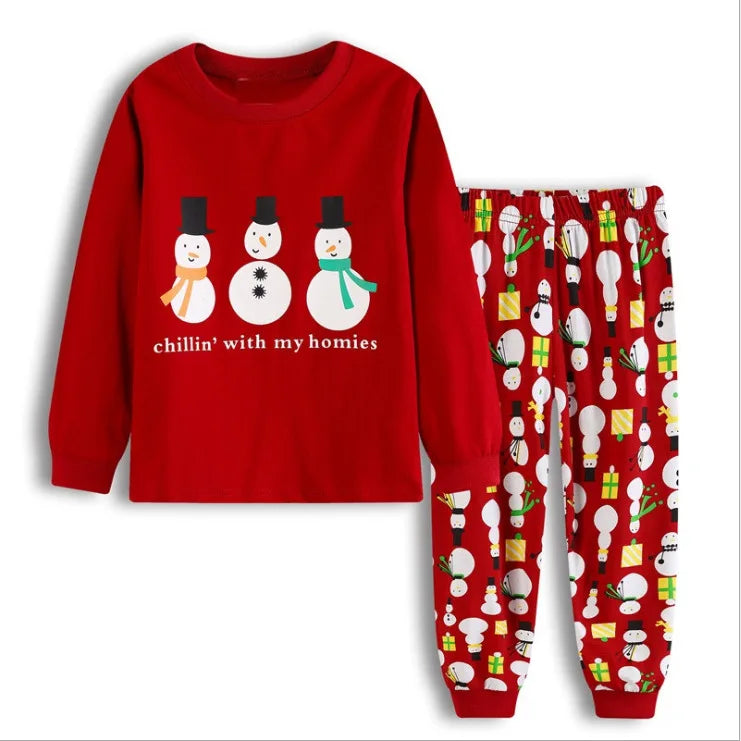 Christmas Pyjamas Sets For Kids Cotton Loungewear Winter Boys Girls Cartoon Cute Long Sleeve Pajamas Children New Year Clothes