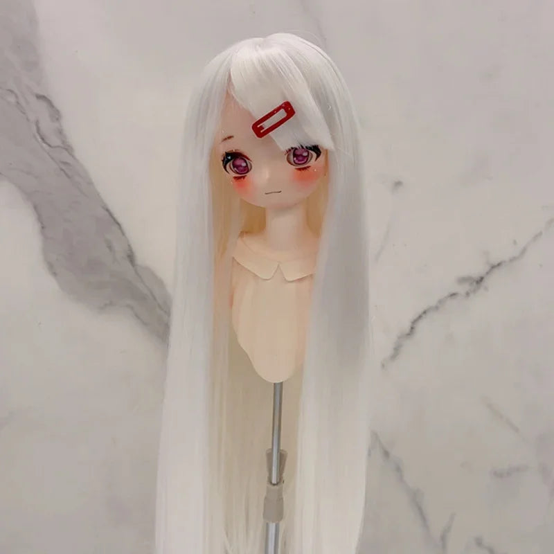 New 1/3 & 1/4 & 1/6 Bjd Doll's Wig with Bangs Long Straight Wig Girls Diy Makeup Accessories