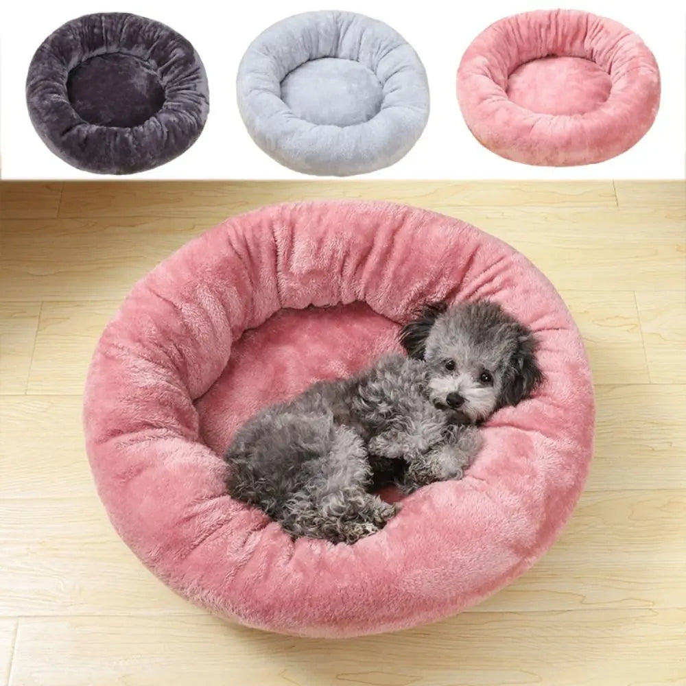 Pet Bed Comfortable Donut Round Dog Kennel Soft Washable Dog Cat Cushion Bed Warm Puppy Kitten House