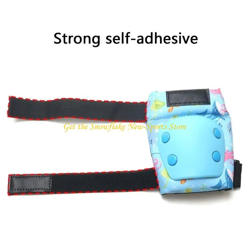 E56D 6Pcs Kids Outdoor Skating Gear Set with Skating Knee Guard Elbow Brace Hand Pad