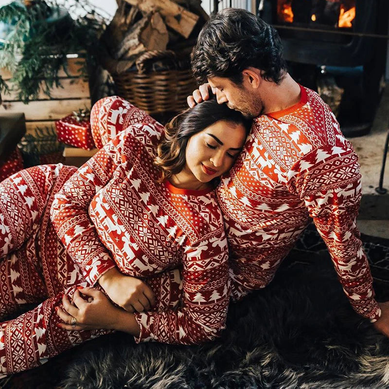 Christmas Family Pajamas Mother Father Kids Matching Clothes Cute Loose Elk Print Clothing Set Baby Boys Girls Costume Xmas Look