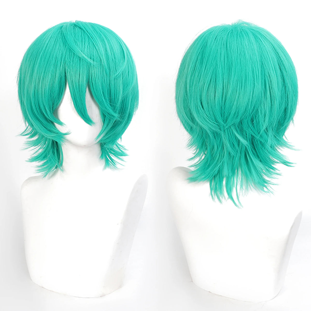 Short Wavy Bob Synthetic Wig with Air Bangs Heat Resistance Shoulder Length Curled 14inch Wigs for Daily Use Cosplay for Women