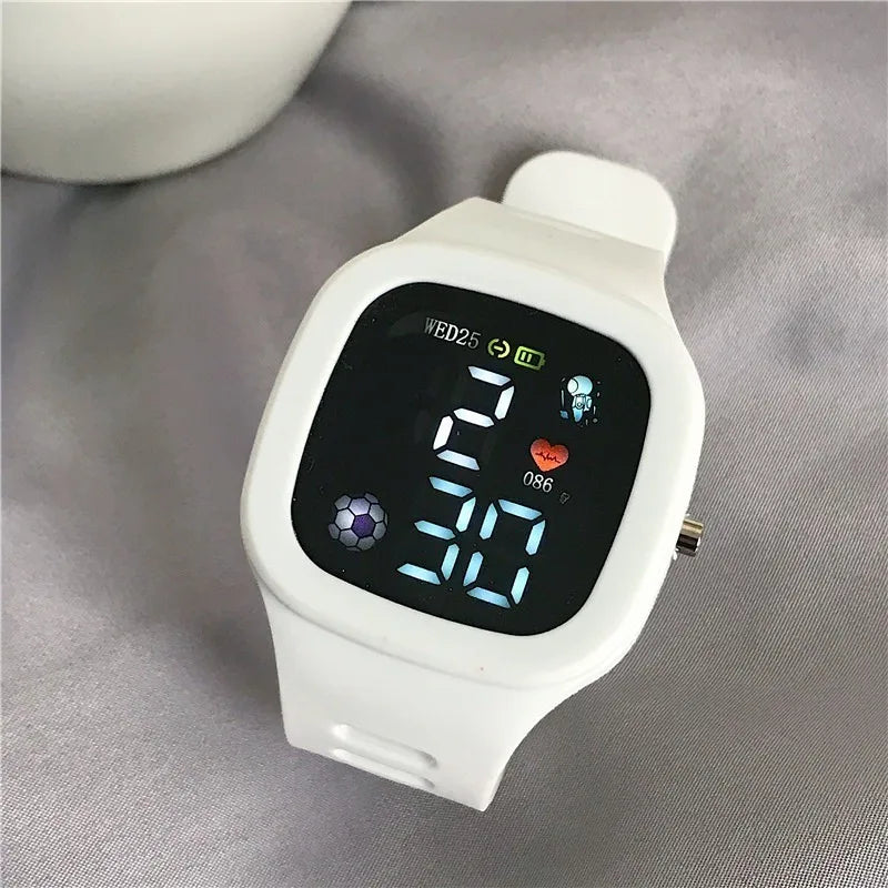 LED Sports Watch For Kids - Digital Electronic Watch For Elementary Students, Outdoor Waterproof Activity Timepiece