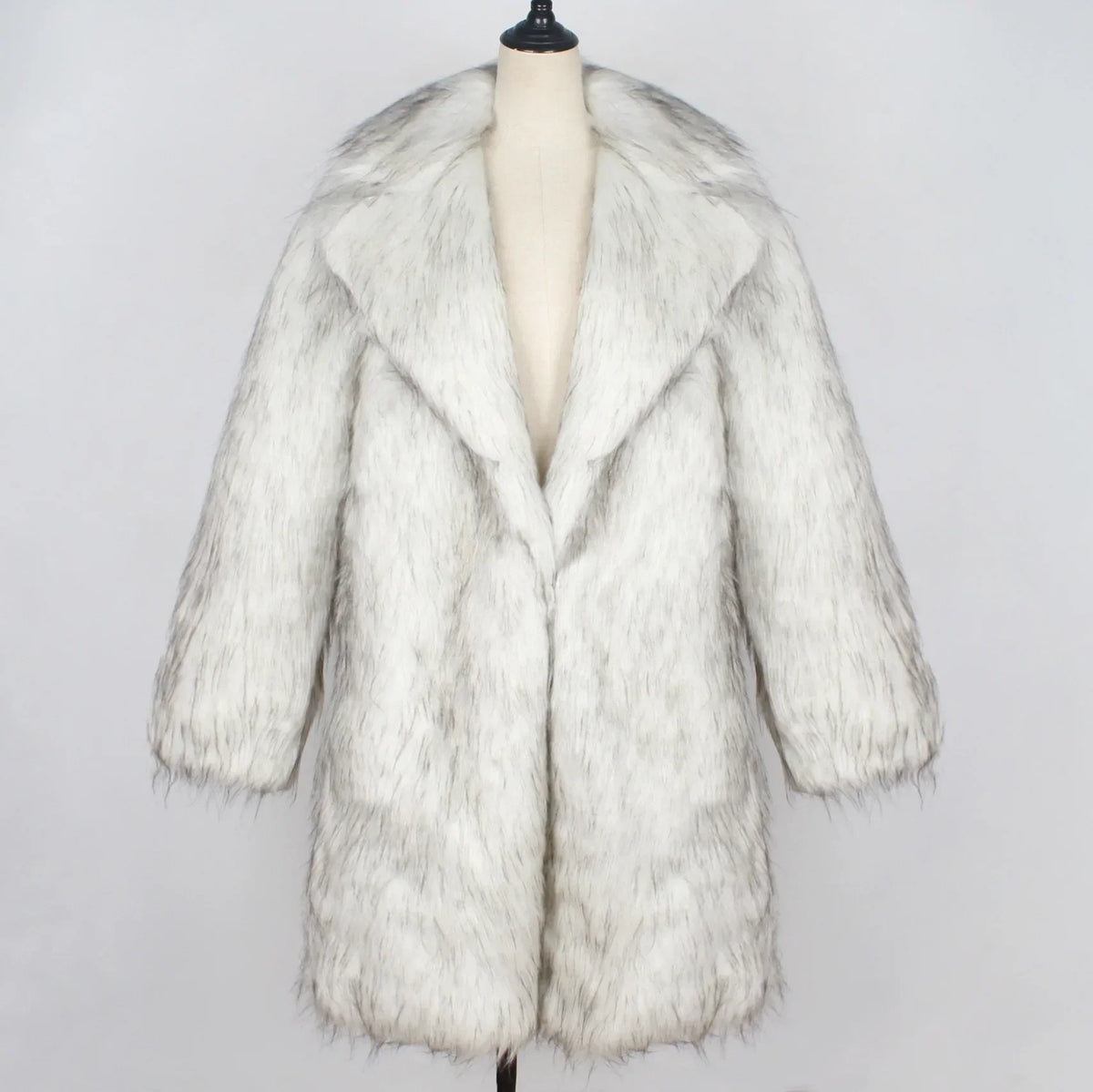 Men's Coat Warm Faux Fur Loose Autumn Winter Brown Long Coats Turn Down Collar Sleeve Men High Waist Maxi Elegant Jacket