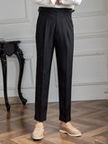 Naples Casual Business Attire Bottoms Men Slim Italian Gurkha Classic Trousers Comfortably Fit Your Curves Adjustable Waist
