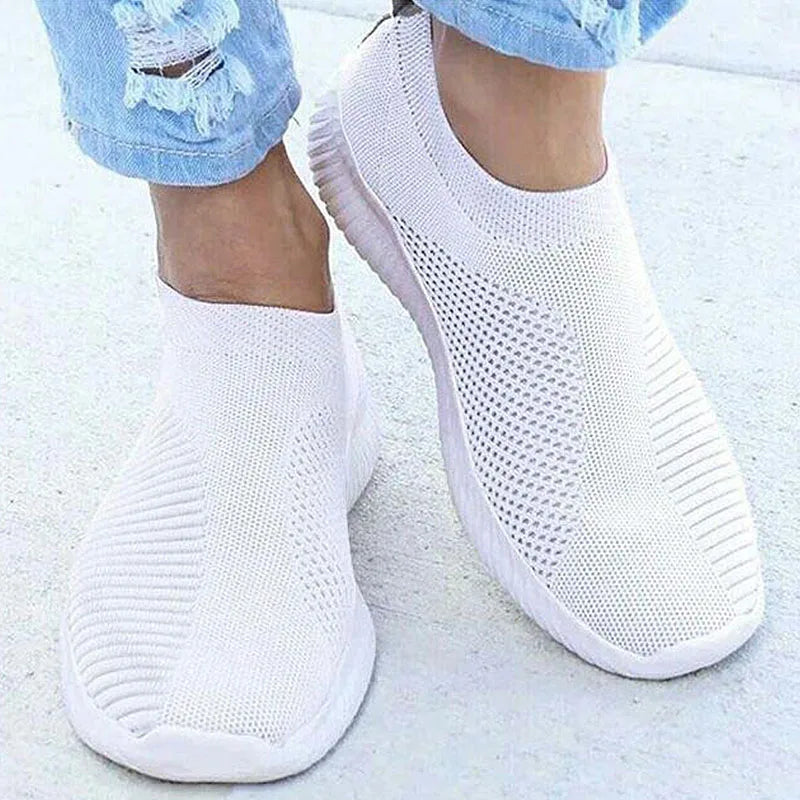 Women's Sports Shoes White Sneaker Shoes For Woman Slip on Breather Sneakers Women Casual Shoes Flats Casual Sneaker Lightweight