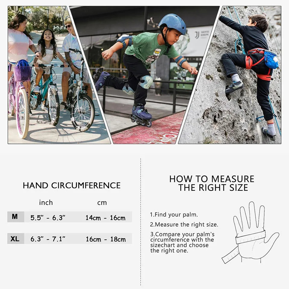 GTUBIKE Kids Cycling Gloves Sports Winter Thermal Boys Girls Children Windproof Anti-Slip Touchscreen Gloves Age 5-14 Years