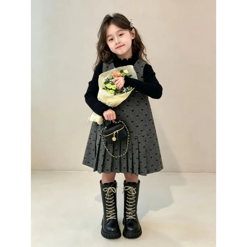 Childrens Fashion Boots 3-18 Years Old Boys Girls Tall Boots Autumn Winter Style British Style Kids Princess Long Boots Shoes