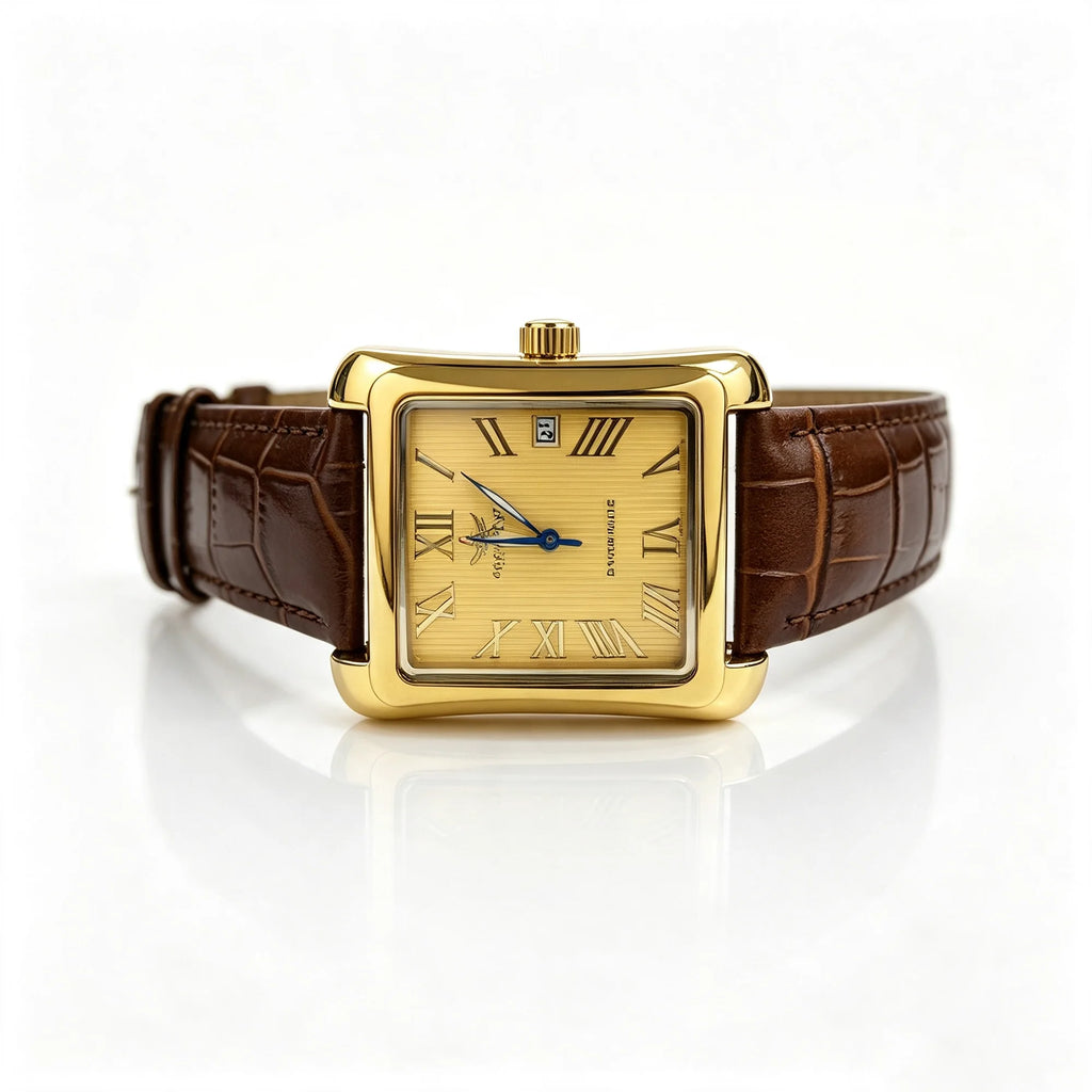 Men Vintage Square Automatic Mechanical Watch,  Business Dress Casual Watch, Gift for Father Husband, Daily Office Party Wear