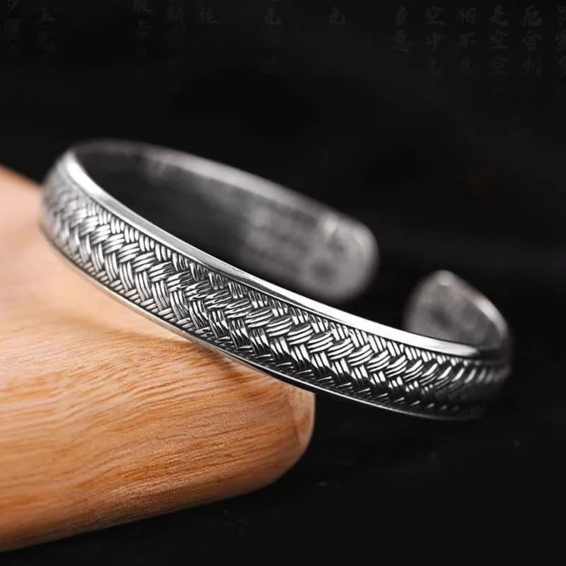 925 Sterling Silver Bracelet For Women men Fashion Wedding Party Cute Lady Handmade weaving Jewelry adjustable retro