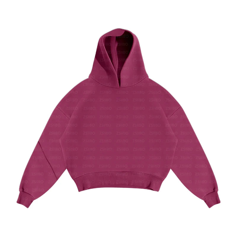 Solid Color Hoodie Y2K Hooded Long Sleeved Pullover Top Punk Street Retro Kpop Hip-hop Clothes Women Men Clothing Sweatpants emo