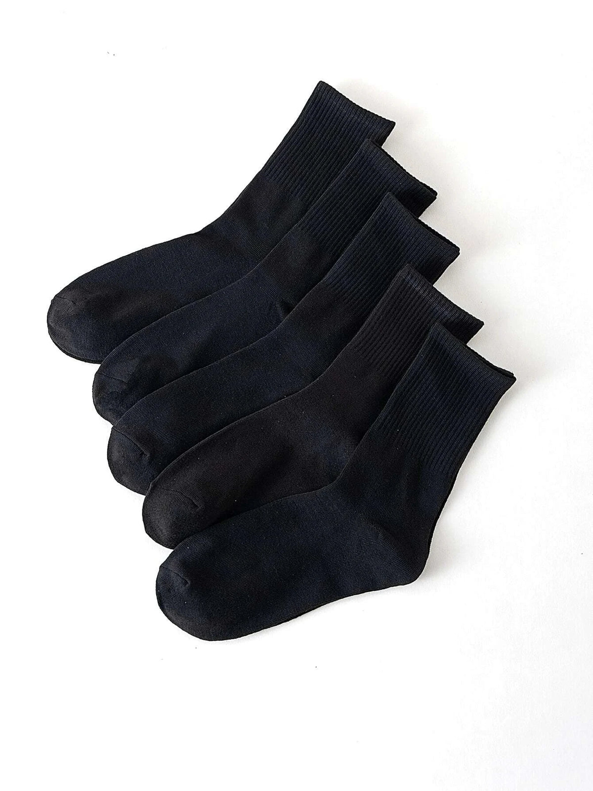 5 Pairs Women Solid Color Socks Simple Versatile Fashionable Socks Antibacterial Odor Resistant Breathable Comfortable Socks