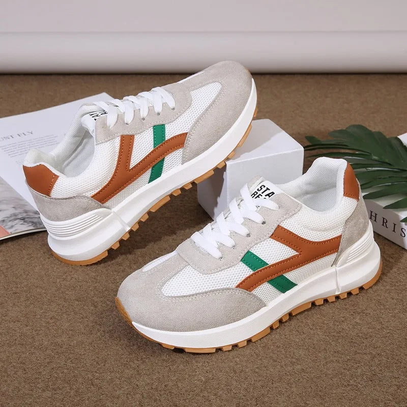 2026 New Women Sneakers Spring Autumn Casual Lace Up Designer Shoes Luxury Platform Loafers Anti Slip Comfort Female Sneakers