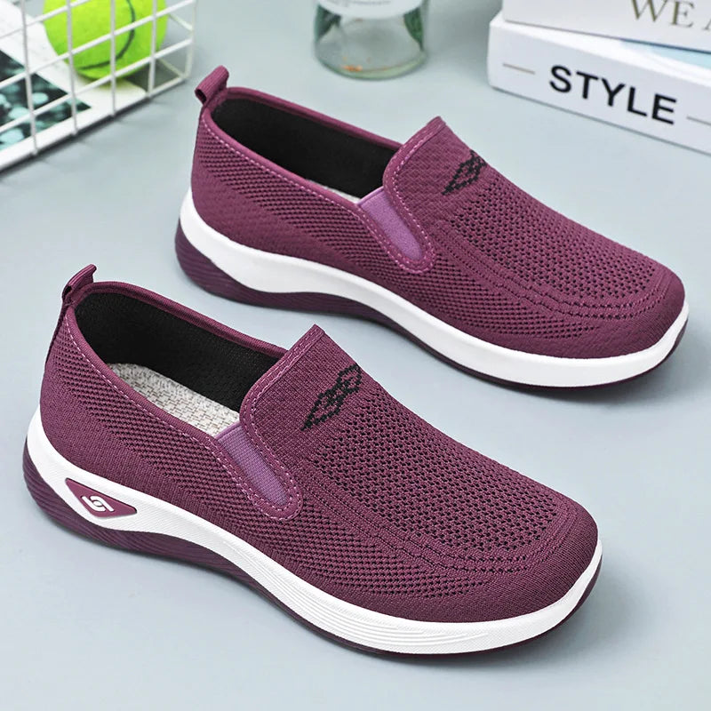Women Casual Sports Shoes Breathable Lightweight Sneakers Anti-slip Flats Outdoor Running Walking Shoes Female Vulcanized Shoes