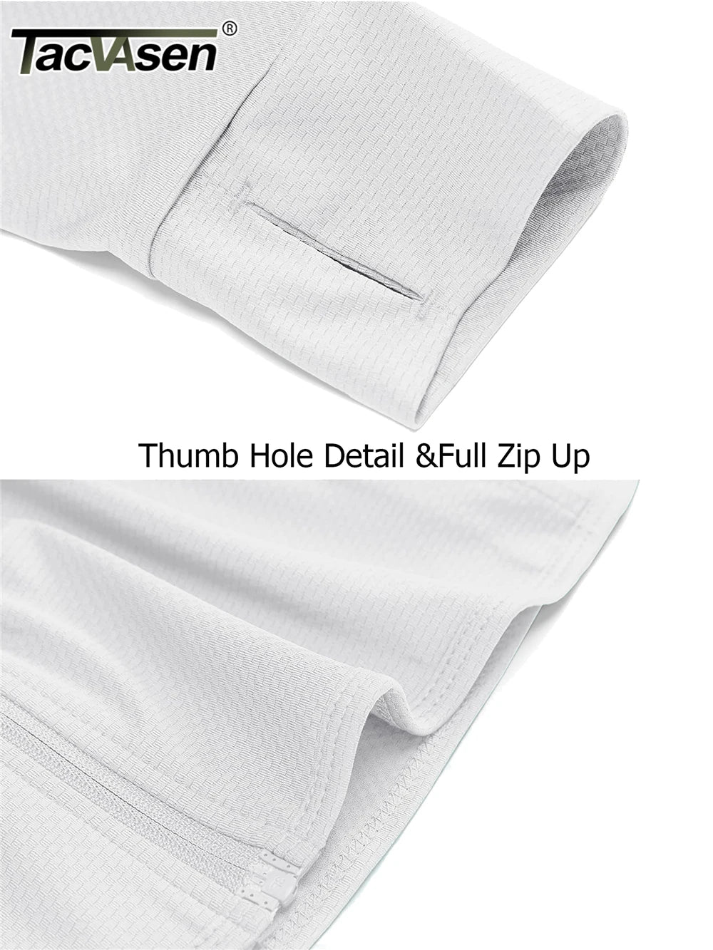TACVASEN UPF 50+ Sun Protection Summer Shirts Womens Long Sleeve Shirts Full Zip Casual Jackets Zipper Pockets Golf Athlete Tops