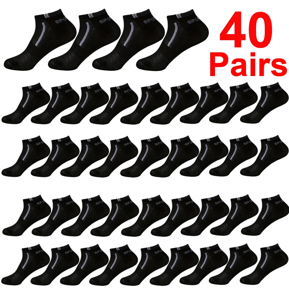 30Pairs Men Socks Mesh Breathable Short Casual Socks Color-block Sports Sock Sports Socks Absorb Sweat Ankle