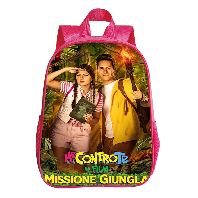 Kids Pink Backpack Me Contro Te Print Kindergarten Bag School Bags for Preschool Girls Cute Bookbag Toddler Softback Book Bags