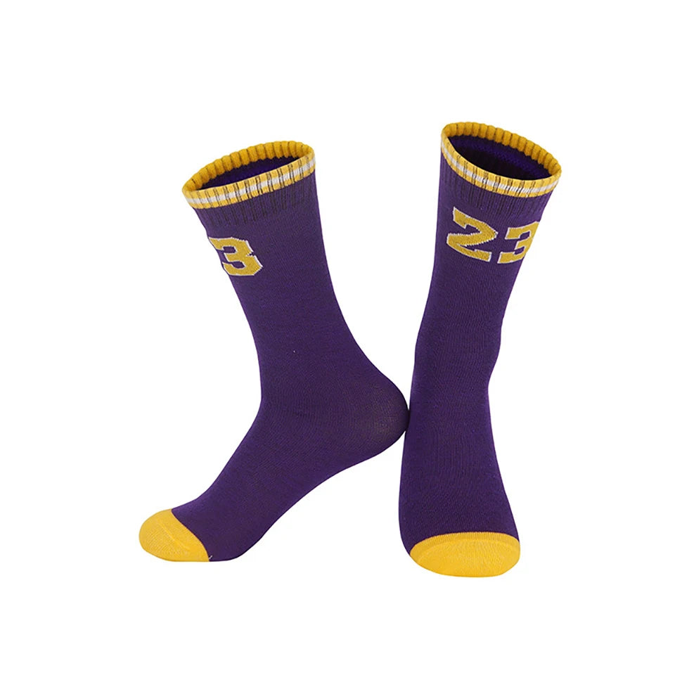 Loogdeel Kids Basketball Socks Breathable Thin Pure Color Sport Socks Thickened Anti-Collision Sports Socks Digital Design