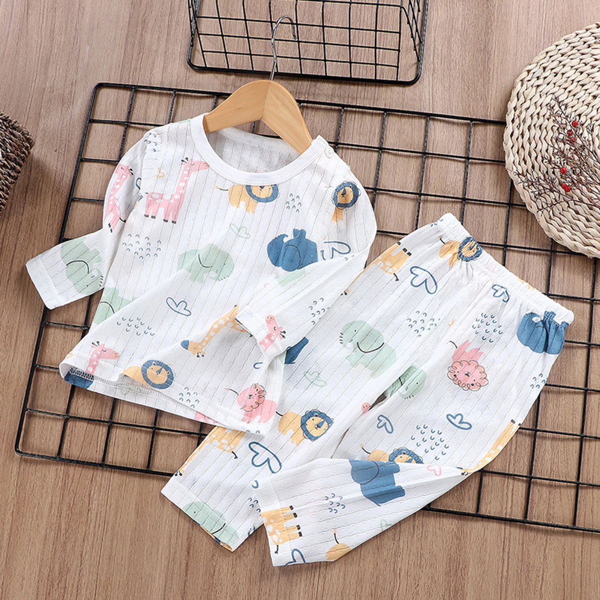 Children Pajamas Set Boys Cotton Clothes Children Pants Set Cartoon Sleepwear Set Kids Pajamas Girls Toddler Baby Outfits Pyjama