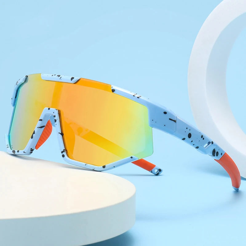 Kids Eco Silicone Sport Sunglasses, UV400 Polarized Wrap Around Sun Goggles for Boys Girls, Lightweight Anti-Impact Eyewear