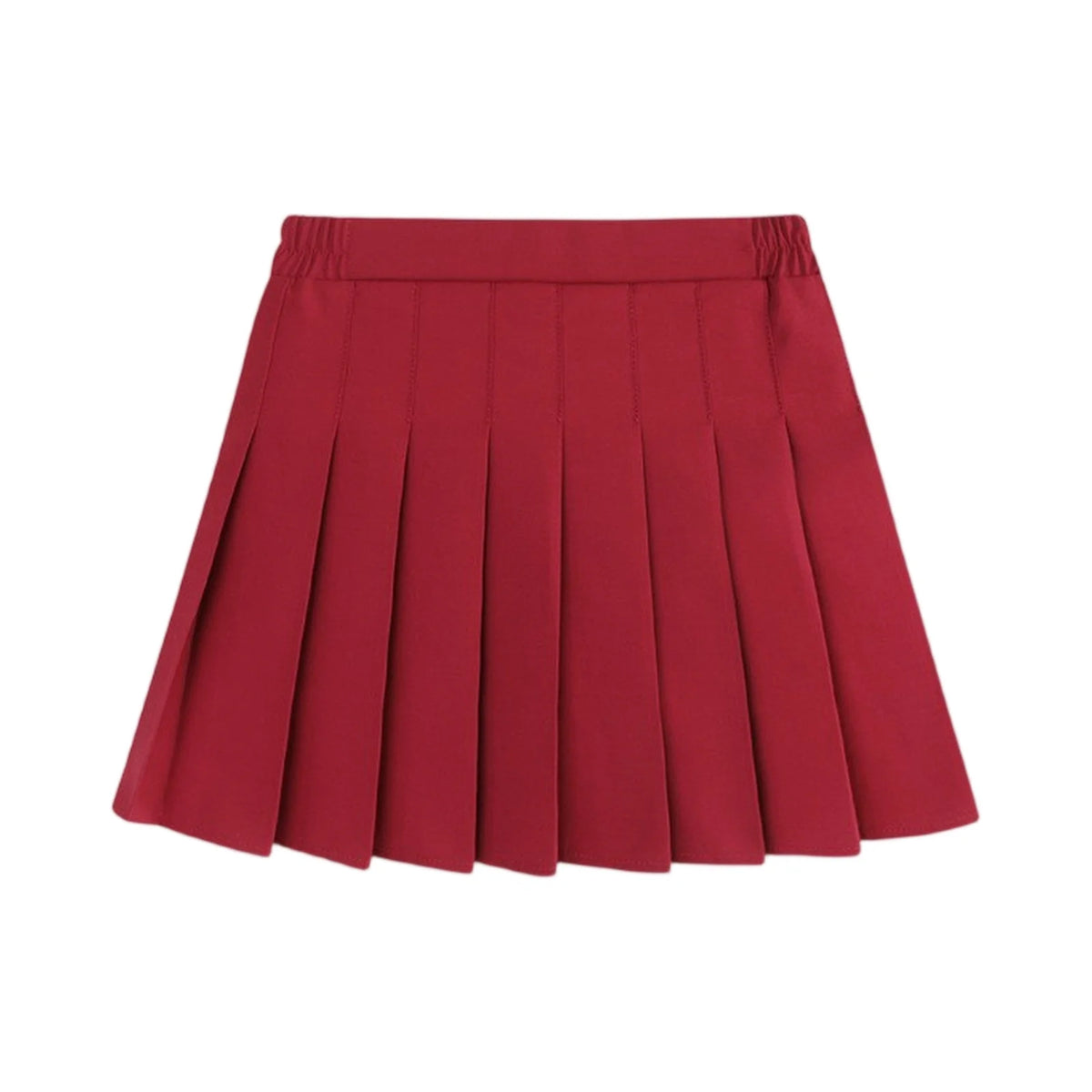 Children Summer Skirts With Shorts Kids A Line High Waist Mini Dress Girls Black White Red Pleated Skirt Student Uniform Skirts