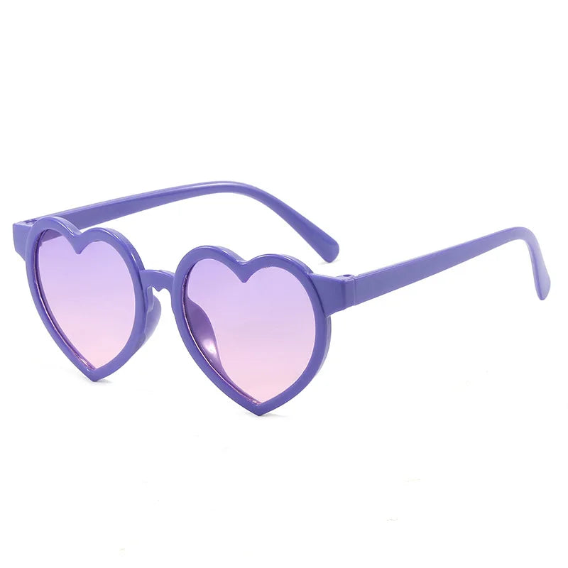 Trendy Heart-Shaped Kids Sunglasses Candy Color Children Shades for Baby Eyewear Toddler Boys Girls Sun Glasses UV400 3-12 Years