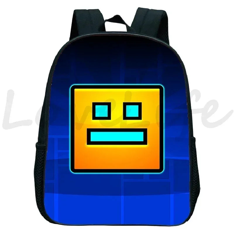 Children Backpack Anime Small Bookbag Kids Cartoon School Bags  Angry Geometry Dash Kindergarten Backpacks Boys Girls Rucksack