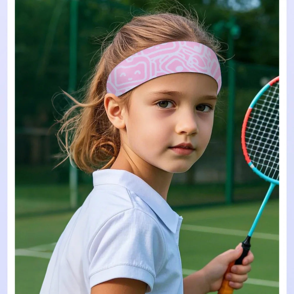 Kids Sport Headband Breathable Sweat Absorbing Non Slip Tennis Football Hairband Boys Girls Basketball Quick Dry Sweatband